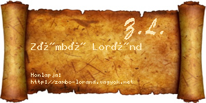 Zámbó Loránd névjegykártya